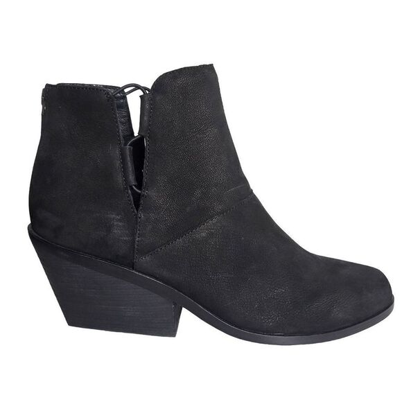 Eileen Fisher Tote Bootie Black Suede Lace Up Side Size 10 - Picture 7 of 13